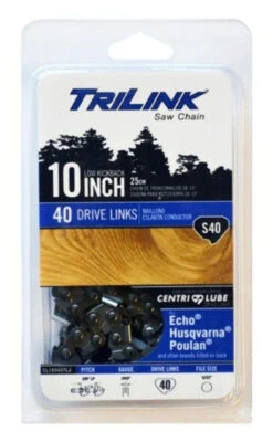 TriLink 10 In. S40 Semi Chisel Chainsaw Chain