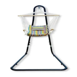 Backyard Expressions Metal Hanging Swing Chair Frame With X Base