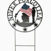 Backyard Expressions Black Framed 21.5" Patriotic Metal Sign