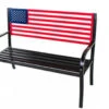 Backyard Expressions Metal American Flag Bench