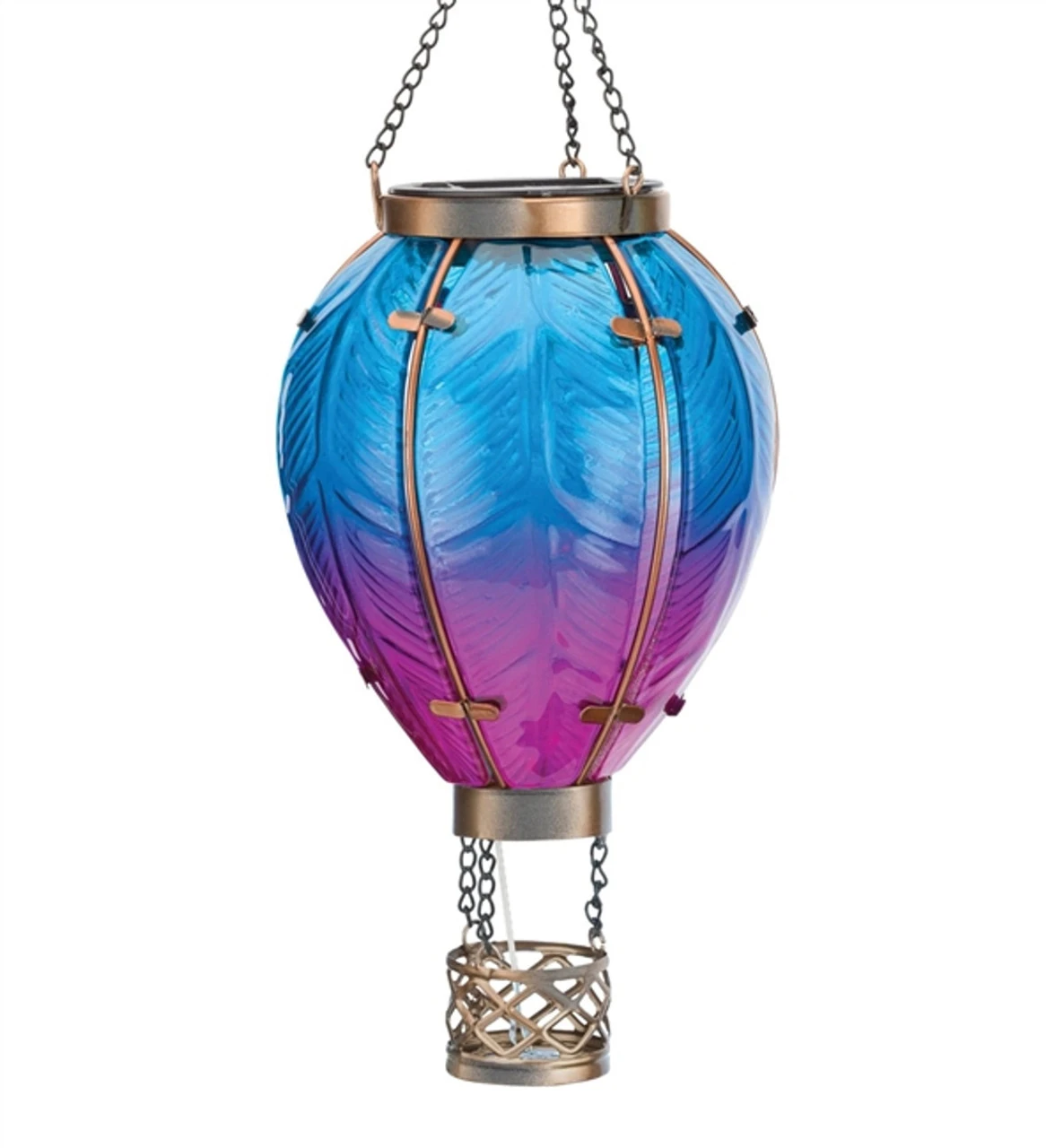 Regal Small Solar Hot Air Ballon Lantern- Purple/Blue