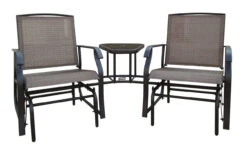 Backyard Expressions Sling Fabric Tete-a-tete 2 Person Glider