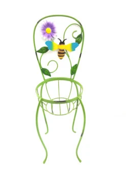 Green Planter Chair Metal Yard Décor